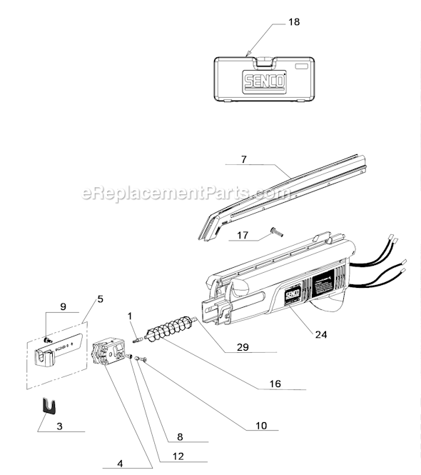 Page A Diagram and Parts List for  Senco Electric Drill