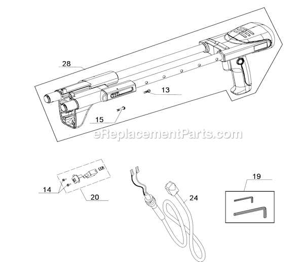 Page B Diagram and Parts List for  Senco Electric Drill