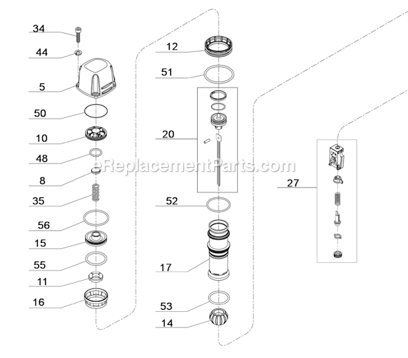 Page A Diagram and Parts List for  Senco Nailer