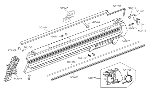 Part Location Diagram of GC1797 Senco Feed Spring