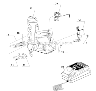 Part Location Diagram of KB6625 Senco Screw