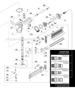 Part Location Diagram of KB9838 Senco Washer