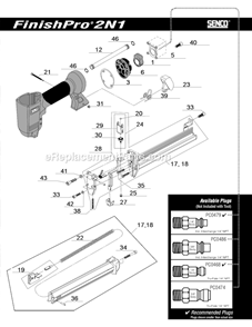 Page B Diagram and Parts List for  Senco Nailer