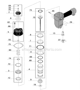 Part Location Diagram of HB0303 Senco Trigger Assembly