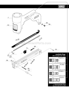 Page B Diagram and Parts List for KG4450-1 Senco