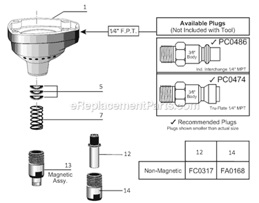 Part Location Diagram of FA0200 Senco Guide, Magnetic