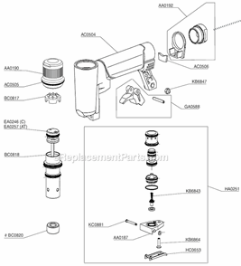 Page A Diagram and Parts List for  Senco Nailer