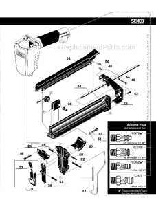 Page B Diagram and Parts List for  Senco Nailer