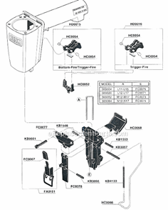Page B Diagram and Parts List for  Senco