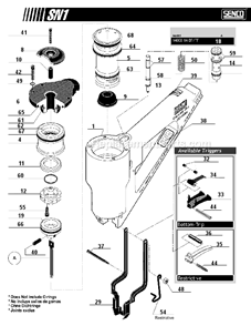 Page A Diagram and Parts List for  Senco Nailer