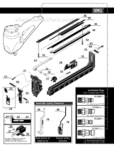 Page B Diagram and Parts List for  Senco Nailer