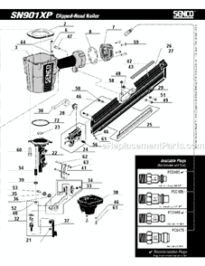 Page B Diagram and Parts List for  Senco Nailer