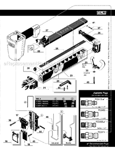 Part Location Diagram of HA0122 Senco Trigger Assembly