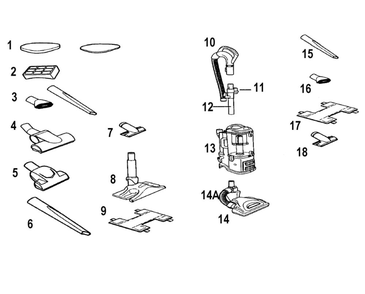 Vacuum Diagram and Parts List for  Shark Upright Vacuum