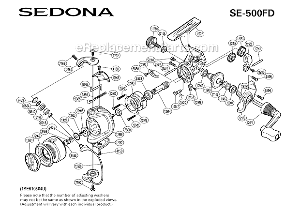 Page A Diagram and Parts List for  Shimano Spinning Reels