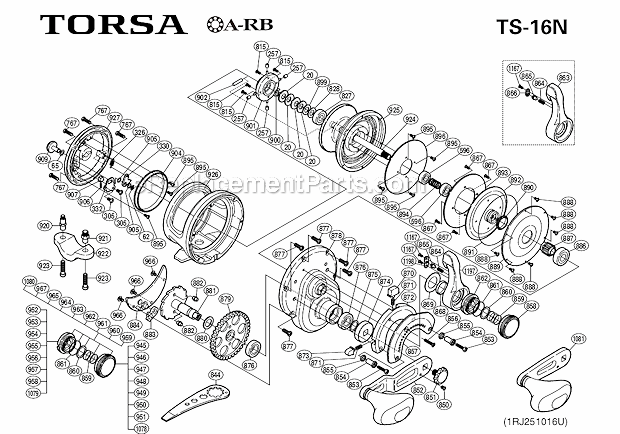 Page A Diagram and Parts List for  Shimano Conventional Reels