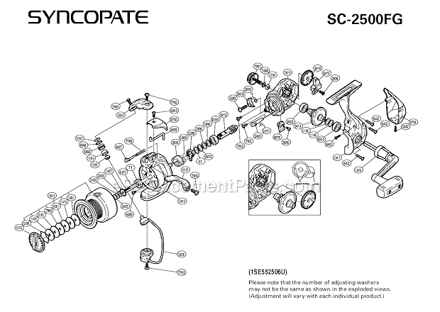 Page A Diagram and Parts List for  Shimano Spinning Reels