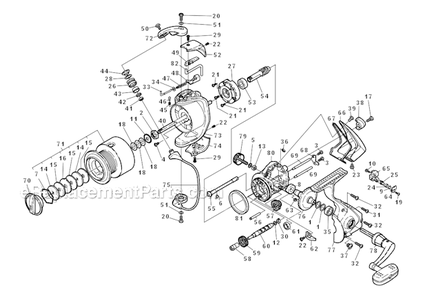 Part Location Diagram of RD7922 Shimano Bail Spring Seat