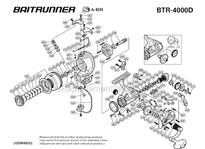 Part Location Diagram of 10PFH Shimano Line Roller Bushing