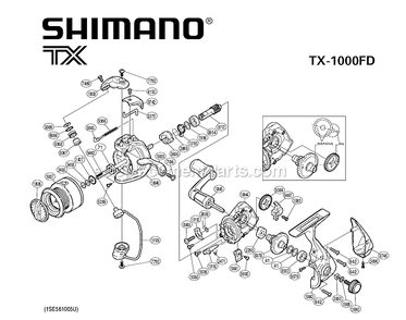 Page A Diagram and Parts List for  Shimano Spinning Reels