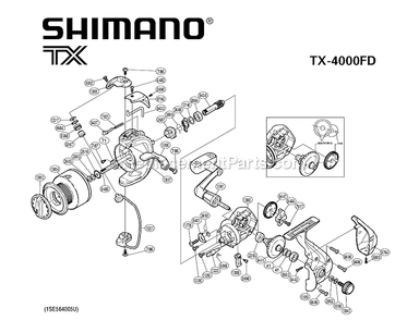 Page A Diagram and Parts List for  Shimano Spinning Reels