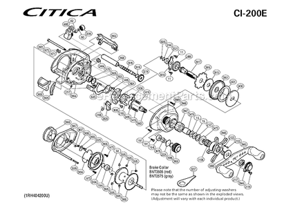 Part Location Diagram of 10CJ2 Shimano Drag Washer