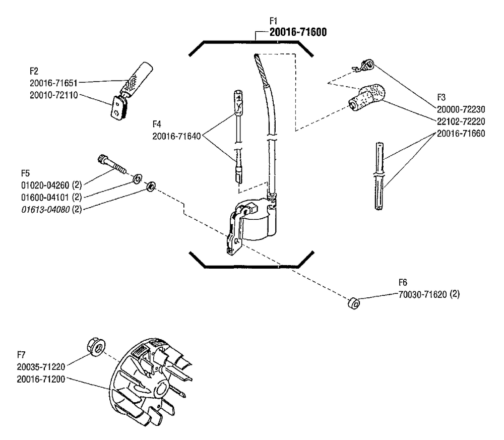 Flywheel Diagram and Parts List for 2000303 - 9999999 Shindaiwa Trimmer