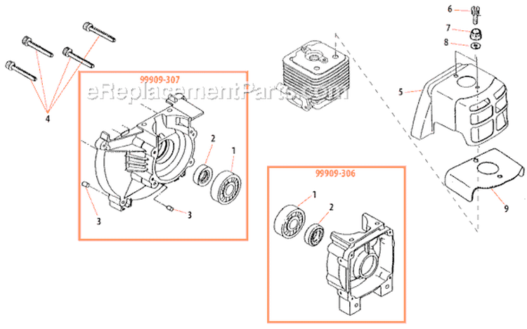 Page B Diagram and Parts List for  Shindaiwa Brush Cutter