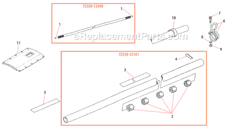 Page H Diagram and Parts List for  Shindaiwa Brush Cutter