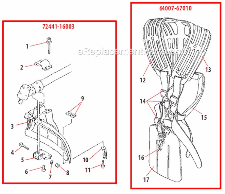 Page J Diagram and Parts List for  Shindaiwa Brush Cutter