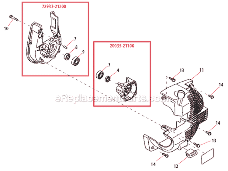 Page B Diagram and Parts List for  Shindaiwa Leaf Blower / Vacuum