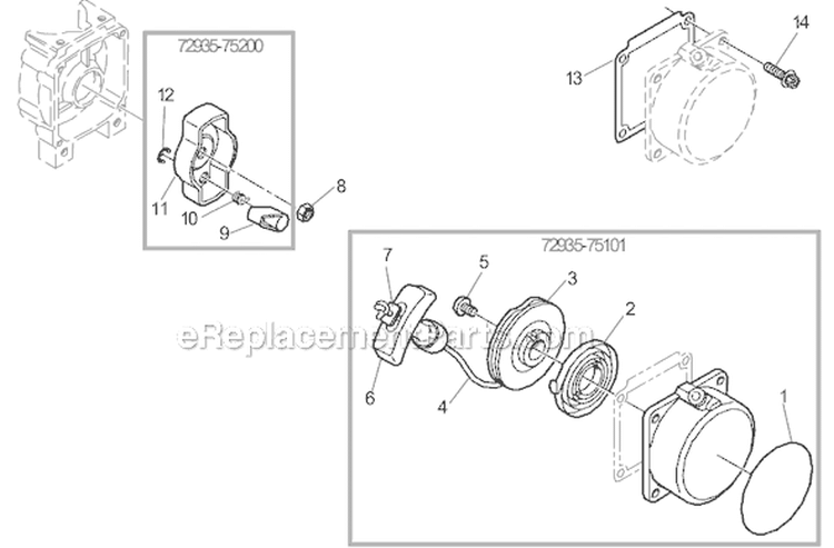 Page F Diagram and Parts List for  Shindaiwa Leaf Blower / Vacuum