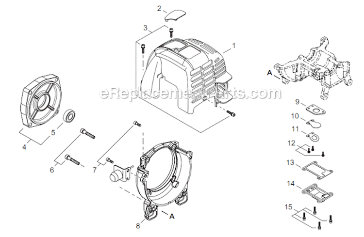 Page B Diagram and Parts List for T16011001001 - T16011999999 Shindaiwa Water Pump