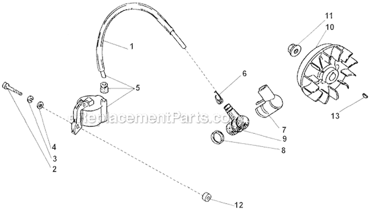 Flywheel Diagram and Parts List for  Shindaiwa Edger