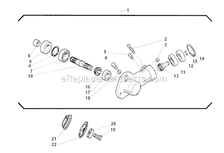 Gear Case Diagram and Parts List for  Shindaiwa Edger