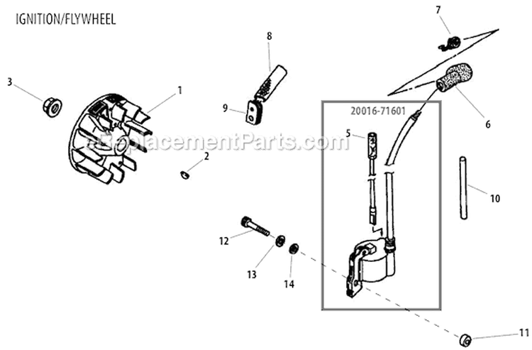 Page D Diagram and Parts List for  Shindaiwa Trimmer