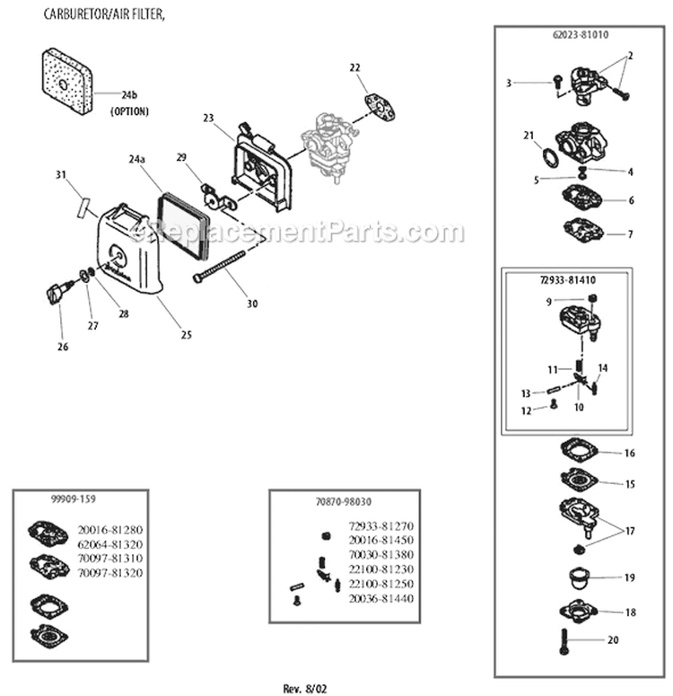 Page F Diagram and Parts List for  Shindaiwa Trimmer