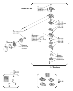 Carburetor Diagram and Parts List for 2000303 - 9999999 Shindaiwa Trimmer