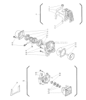 Motor Housing Diagram and Parts List for  Shindaiwa Edger