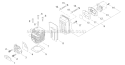 Intake/Cylinder/Exhaust Diagram and Parts List for  Shindaiwa