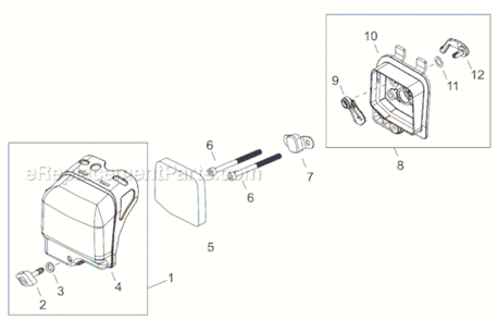 H - Air Filter Diagram and Parts List for  Shindaiwa