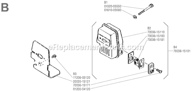 Page B Diagram and Parts List for  Shindaiwa Trimmer