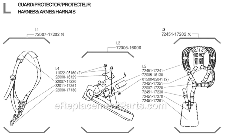 Page L Diagram and Parts List for  Shindaiwa Trimmer