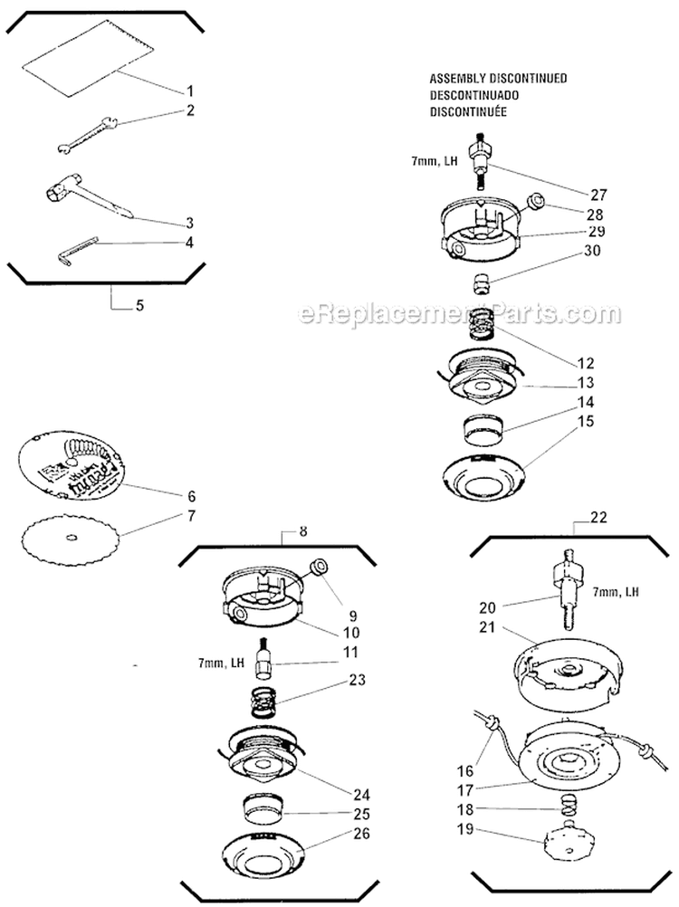 Accessories Diagram and Parts List for 2000303 and Up Shindaiwa Trimmer