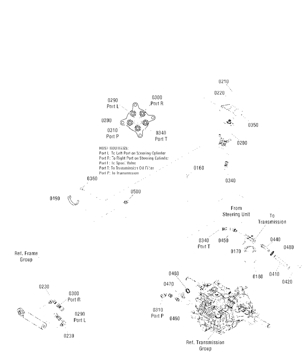Hydraulic Group Diagram and Parts List for  Simplicity Lawn Tractor