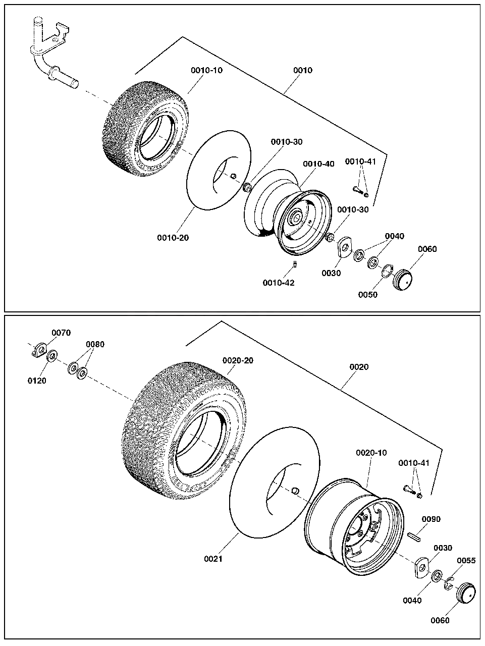 Wheels And Tires Group Diagram and Parts List for  Simplicity Lawn Tractor