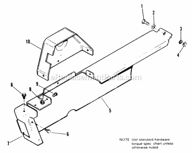 Shield Group Diagram and Parts List for  Simplicity Snow Blower