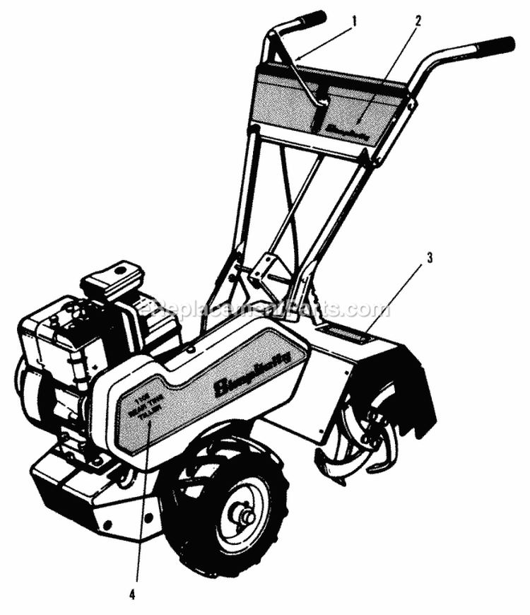 Decal Group Diagram and Parts List for  Simplicity Tiller