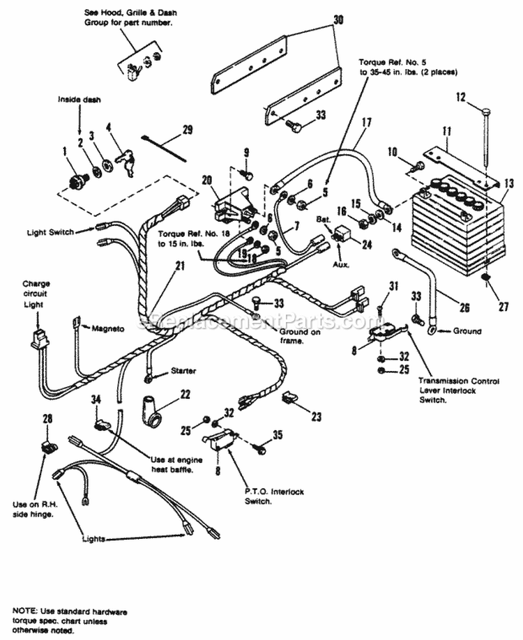 Electrical Group Diagram and Parts List for  Simplicity Lawn Tractor