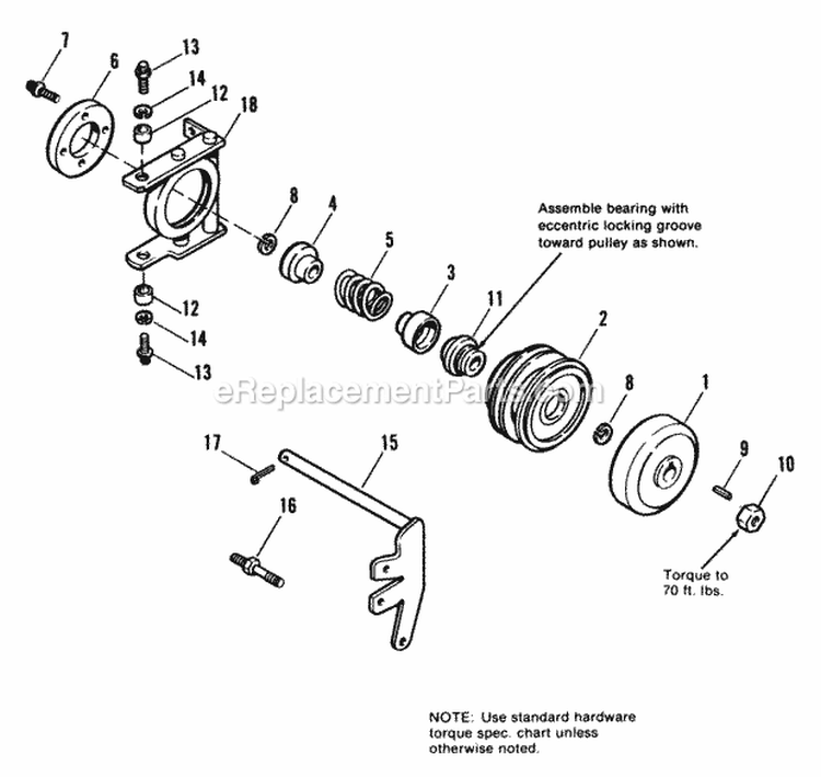 Pto Cone Clutch Group Diagram and Parts List for  Simplicity Lawn Tractor